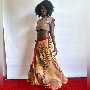 Jean Paul Gaultier BRAND NEW 2YK PAREO SILK double face 100% Silk